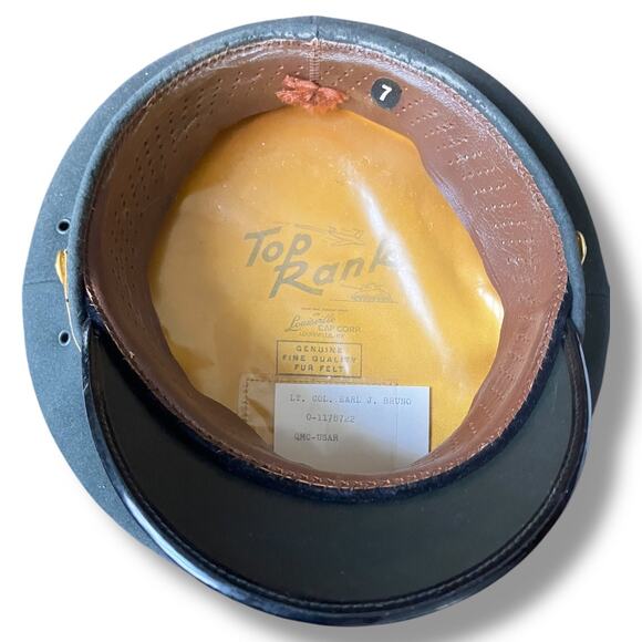 1950s U.S. Army Officer Hat – Lt. Col. Bruno QMC USAR Top Rank Sz 7 - Picture 3 of 7